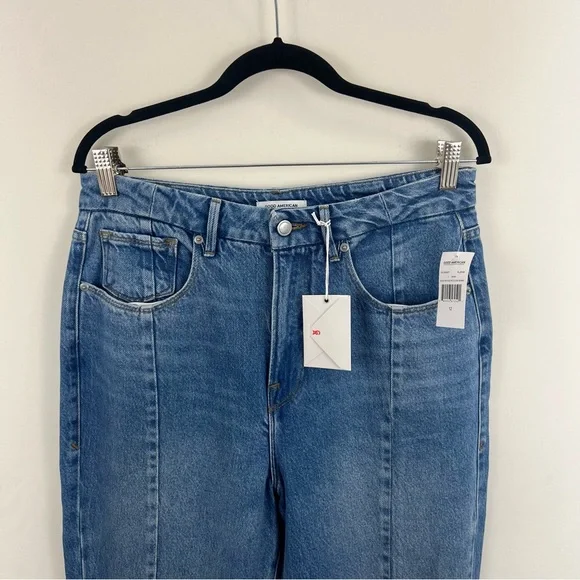 Good American Good Vintage Clean Seams High Rise Straight Leg Jeans 12/31 NWT - Picture 3 of 14